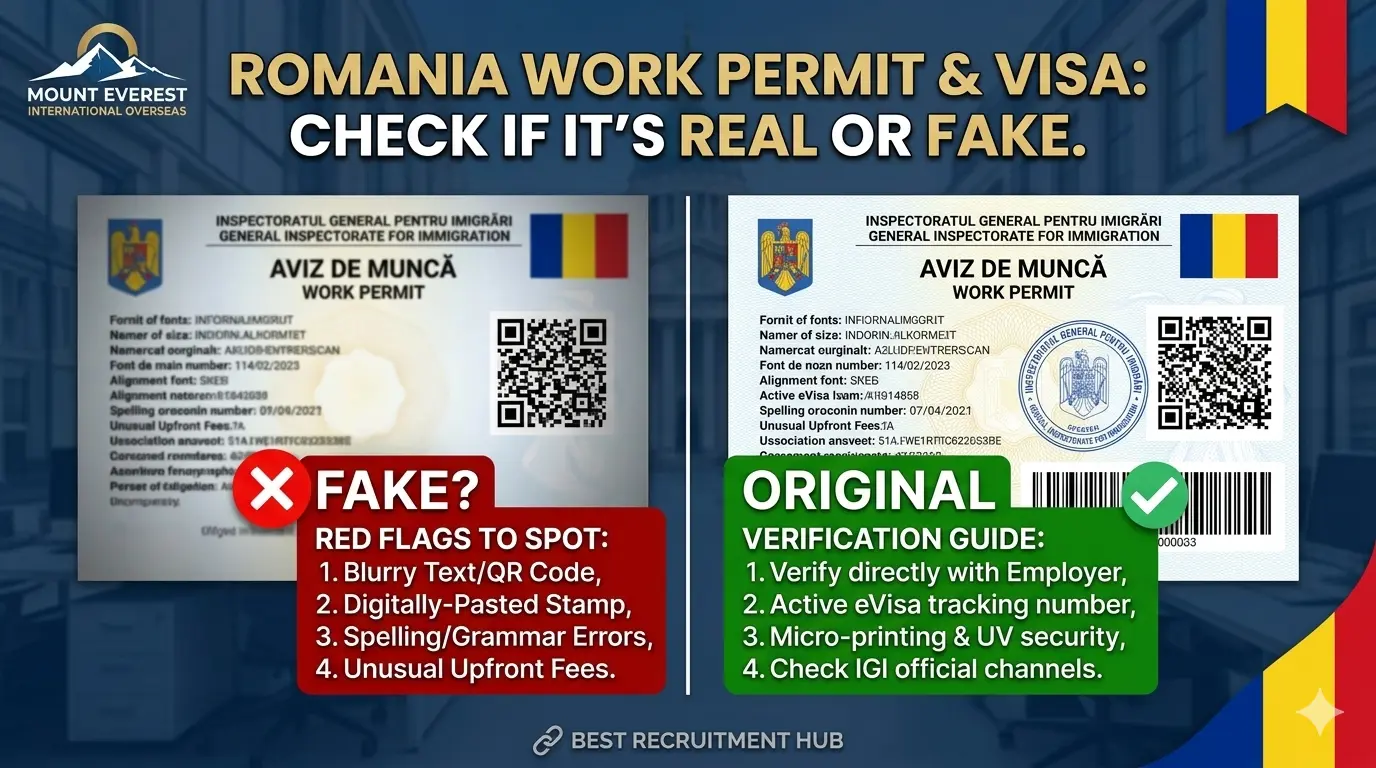 how to check ROMANIA WORK PERMIT: CHECK IF IT'S REAL OR FAKE.